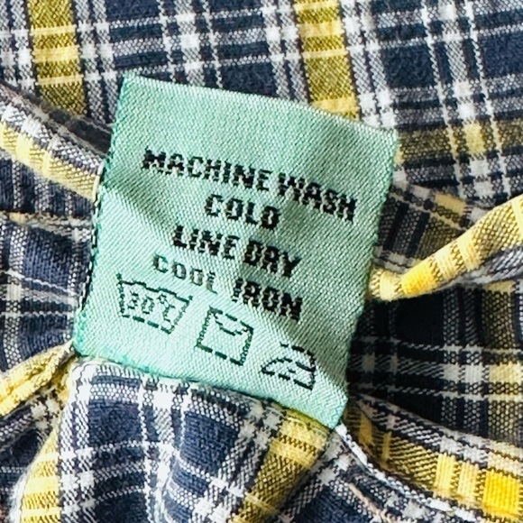 Pineapple Connection Blue Yellow Plaid Camp Shirt Size L - Picture 8 of 9